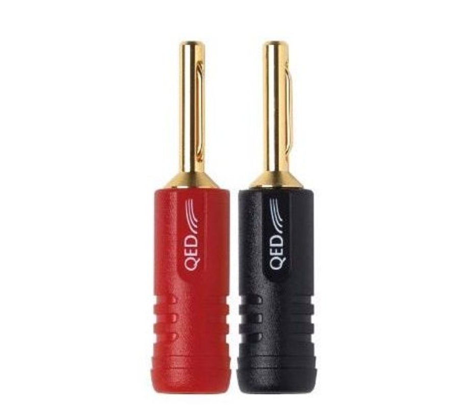 QED Screwloc ABS 4mm banana plug, pair 